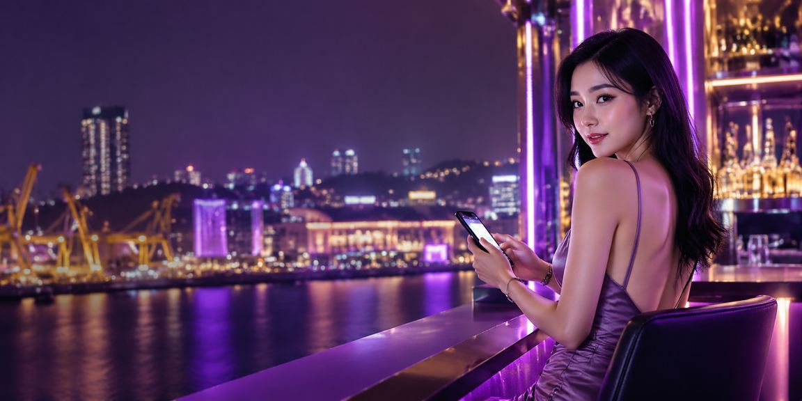 Màn hình cá cược thể thao phát sáng neon tại Vũng Tàu về đêm